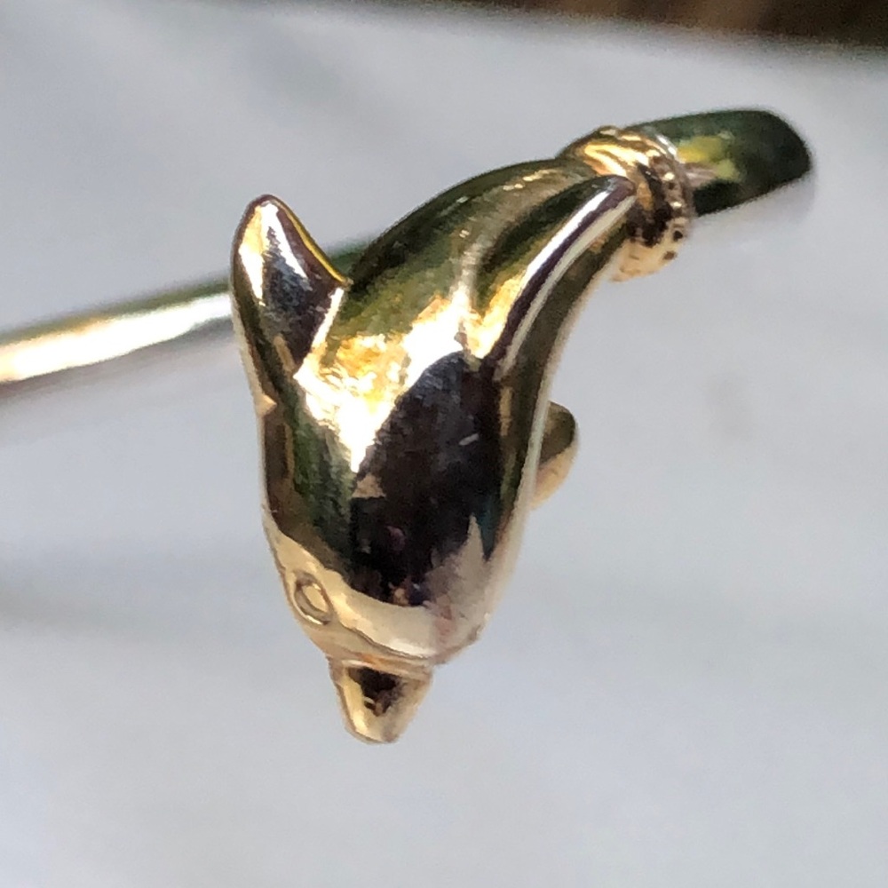 Gold and Silver Dolphin Cuff Wrap Bracelet - Picture 4 of 5